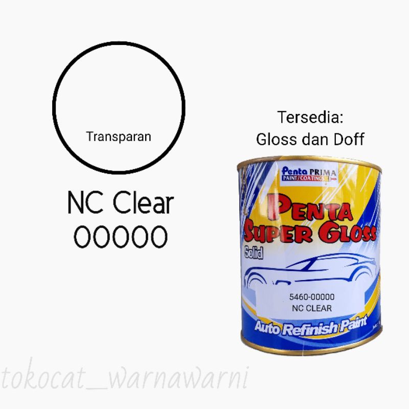 Penta Super gloss NC Clear 1komponen gloss & doff tanpa hardener 1kg