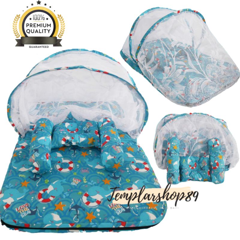 Kasur Bayi Lipat Kelambu Set Baru Lahir Murah  bisa bayar di tempat/cod premium quality-Paus sirkus lipat