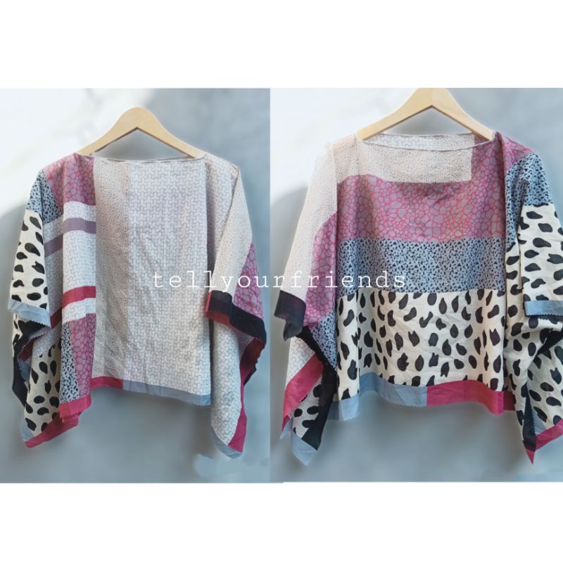 Outer Scarf Crop Top (Dari Bahan Kerudung)