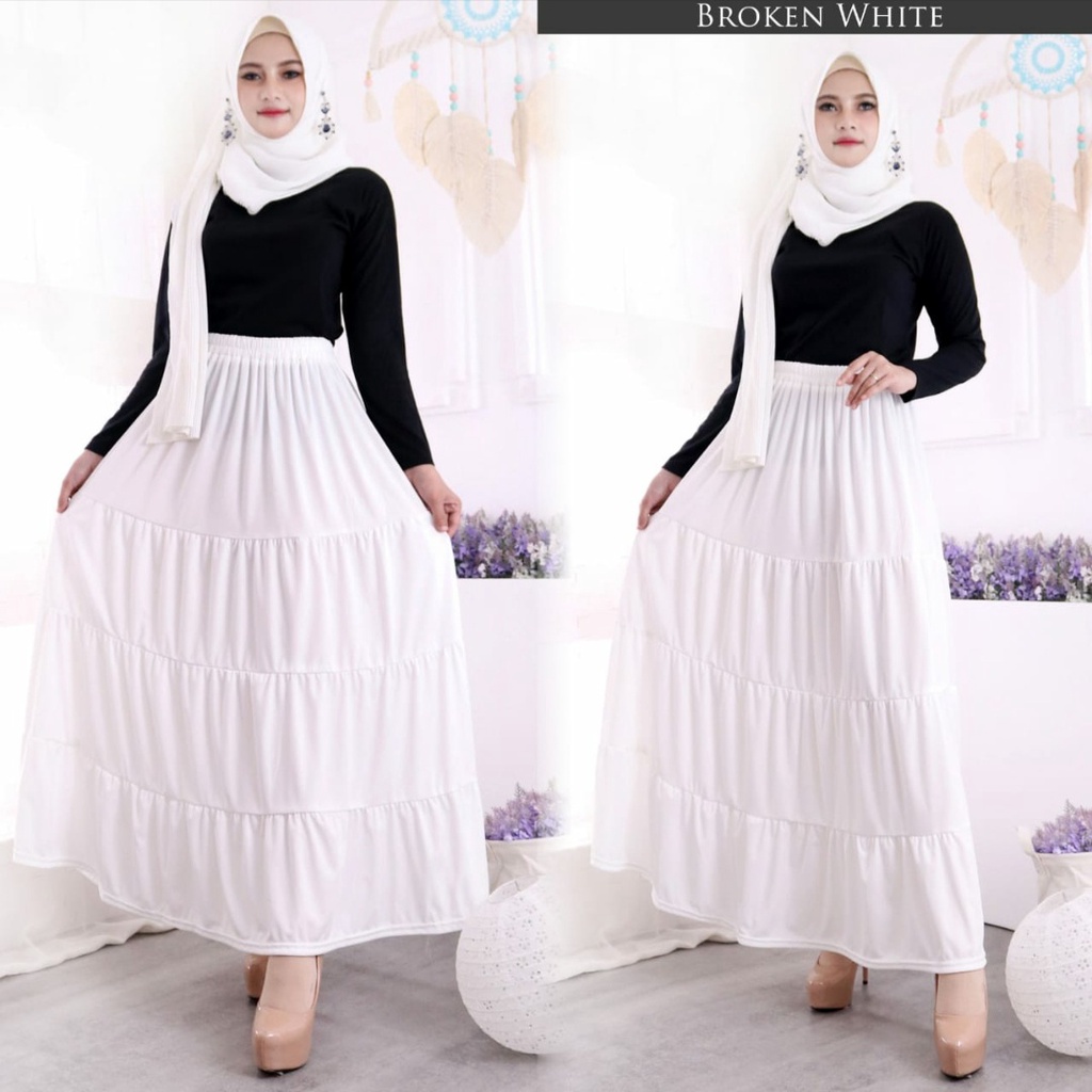 MAXI SKIRT Rok panjang Kerutan Susun 4 Rok muslim/Mayung/Payung/jumbo Bawahan Ibu hamil Terbaru Termurah Terlaris