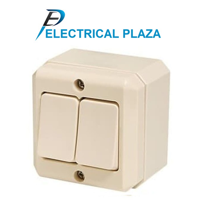 Broco New Gee Saklar Ganda Krem [16220] OB Switch Double Cetekan Seri Cream [16220-11] Original SNI