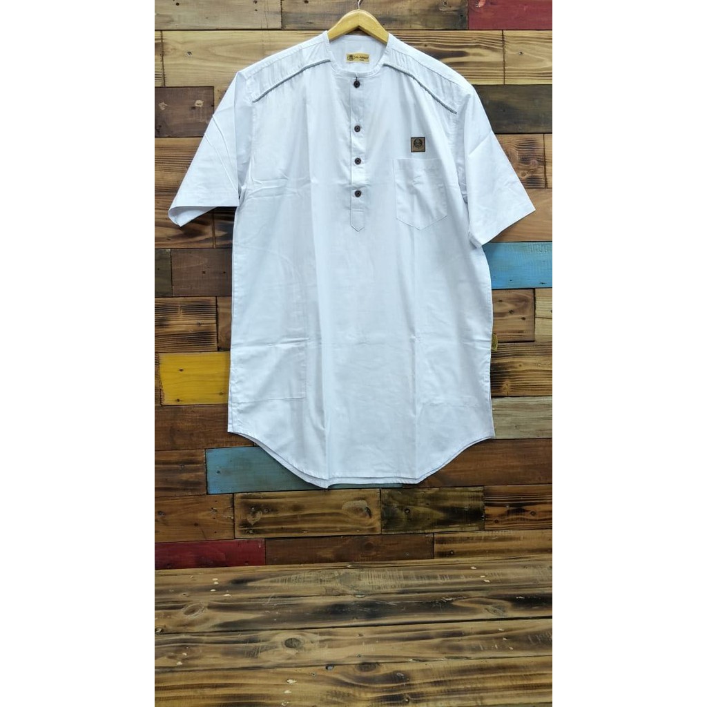 Gamis Oblong Cotton Twill Putih / Gamis Pria / Baju Koko