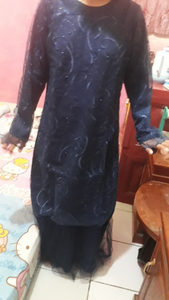 (model Baru) Gamis Geraldine / Bahan Brukat Tile Mutiara/size S-m,l,xl, Xxl/gamis Tile / Gamis Pesta