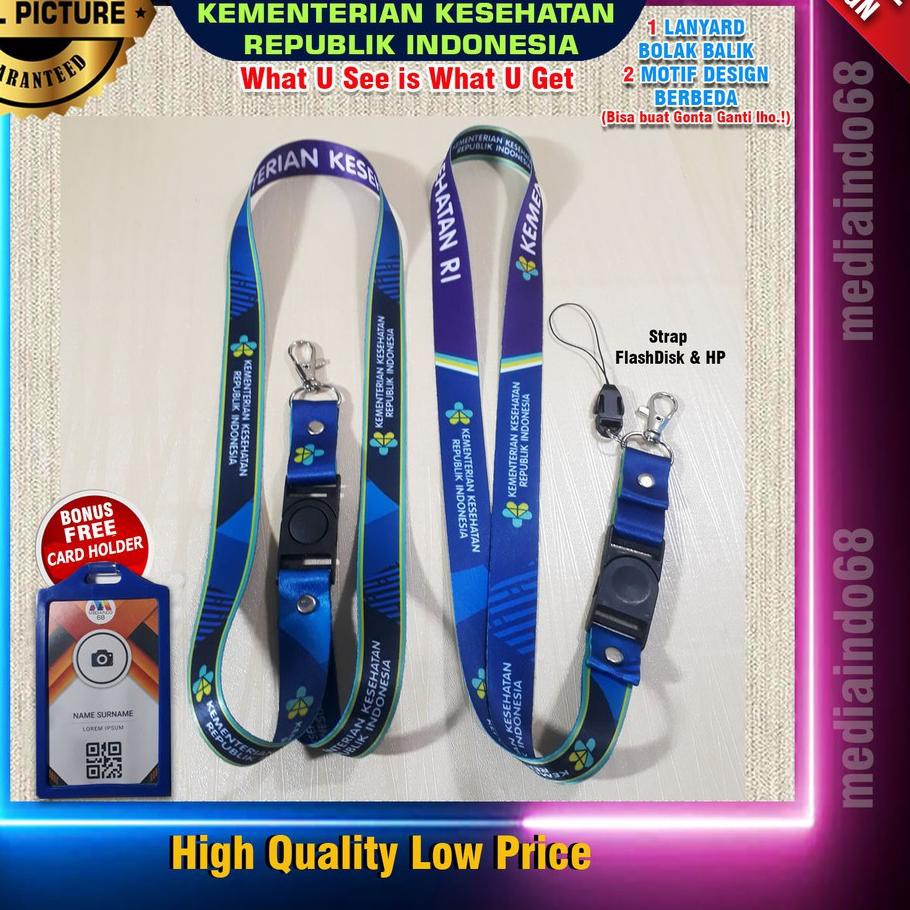 

SGD[1269] KEMENKES RI Lanyard Gantungan ID Card , StrapHP, Flashdisk,Kunci Ready Lagi .,...,.,.!