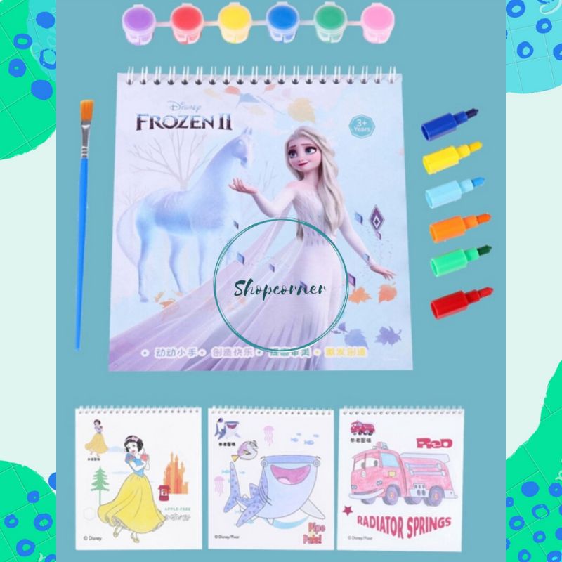 Buku Anak Mewarnai Gambar Frozen Disney Princess Mickey Dory