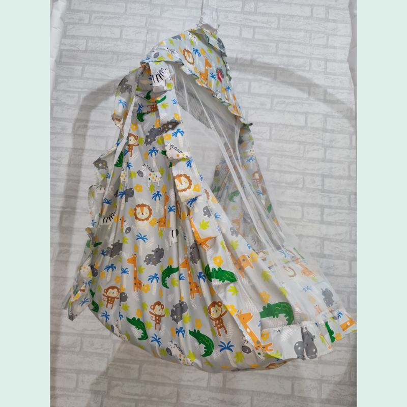 Ayunan Karakter 3in1 Kain Ayunan dan Kelambu dan Kasur-Animal Grey New