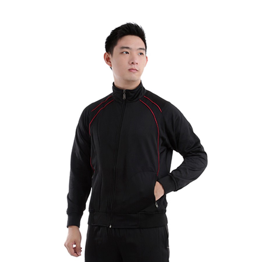  Jaket Training  Olahraga List Merah 105D13 Hitam Shopee 