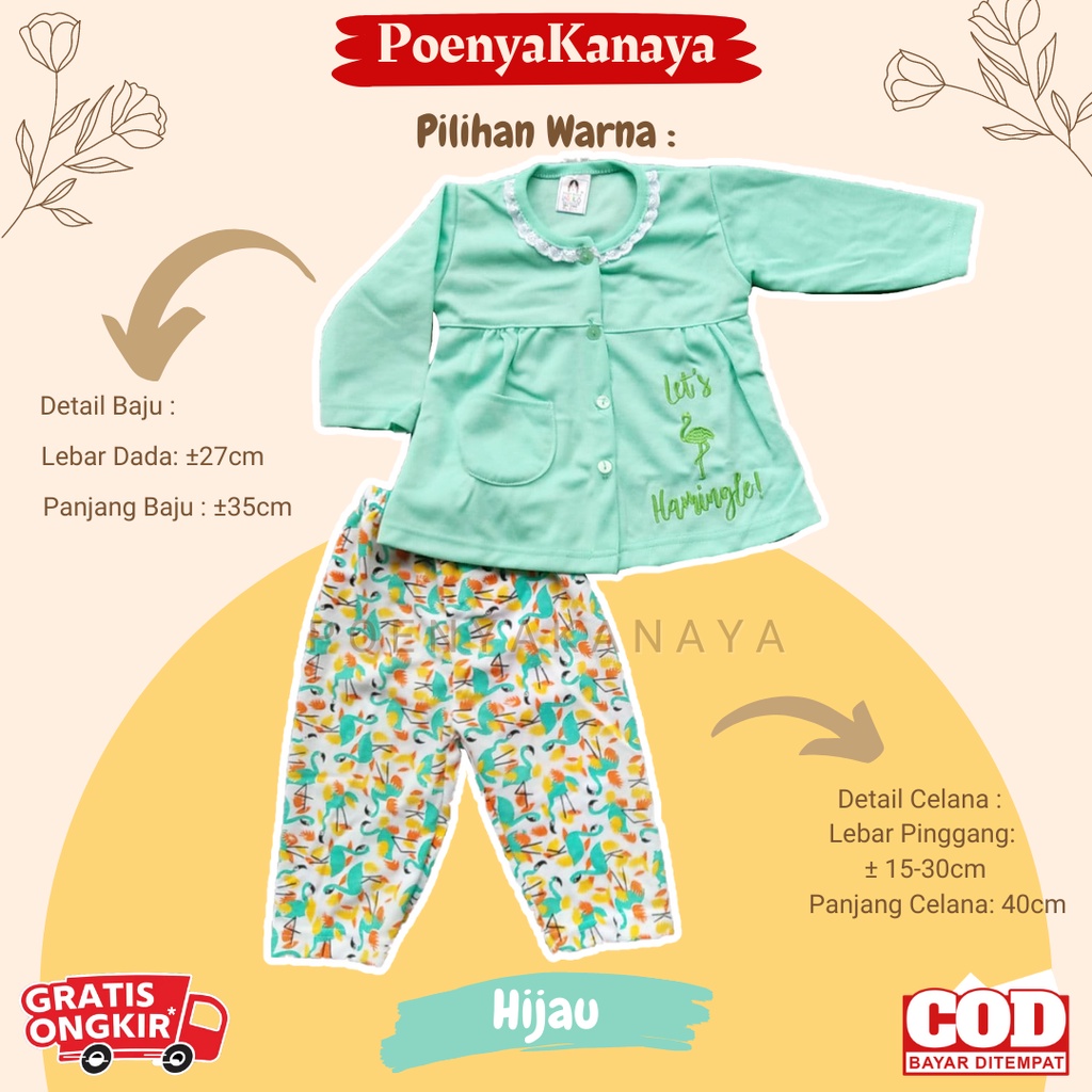 Setelan Baju Bayi Piyama Bayi Panjang Perempuan LET'S HARINGLE Yeiko 6-18 Bulan SPY185