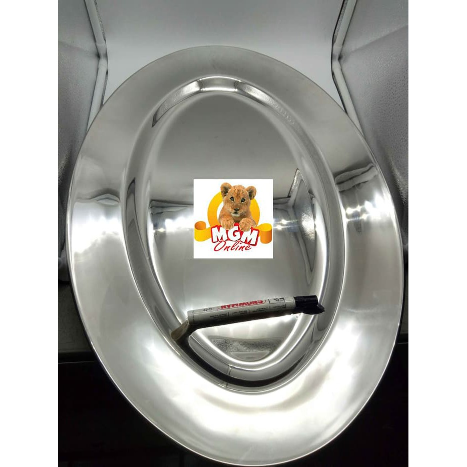 ( Made in Korea ) PIRING SAJI STAINLESS OVAL JUMBO Tebal 63CM