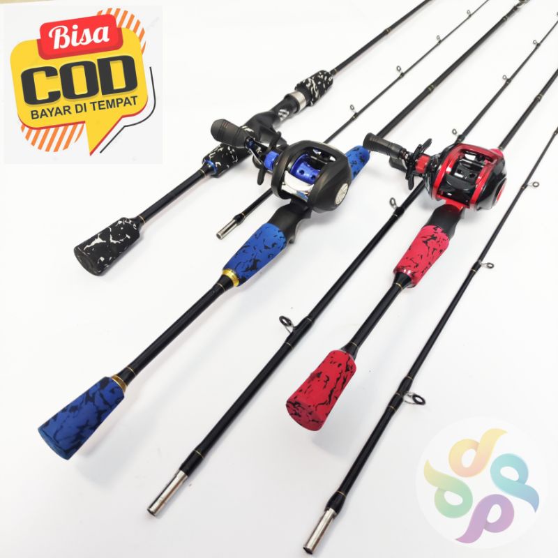 Satu set joran casting fiber solid padat murah ajiro samurai baitcasting 165 180 198 210 cm