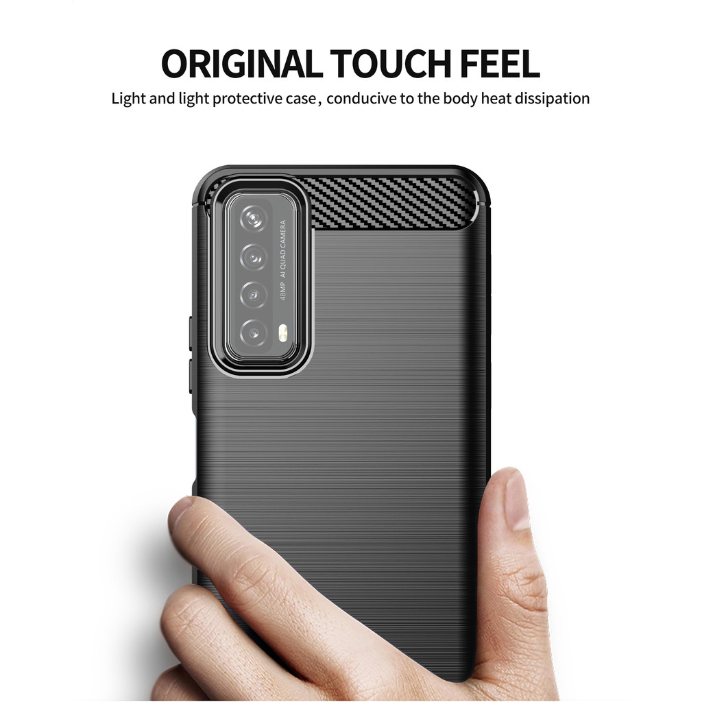 Case VIVI Y20i New Soft Case Carbon Premium Casing + Tempered Glass Full Layar