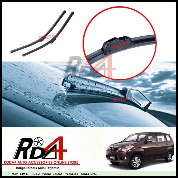 Wiper Mobil Xenia vvti 22 14 Frameless Banana 1 Set 2 Pcs