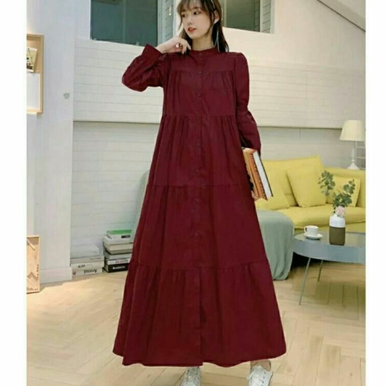 88370 Baju maxi dress babydoll pesta wanita baju maxi dress gaun pesta cewek import terbaru putih