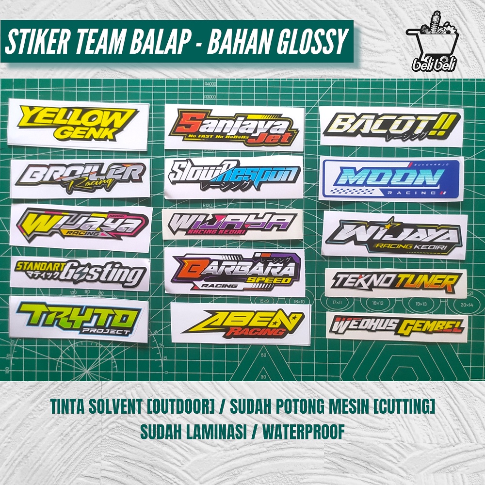 stiker bengkel lengkap terbaru viral / stiker balap racing / stiker team balap terbaru / stiker bala