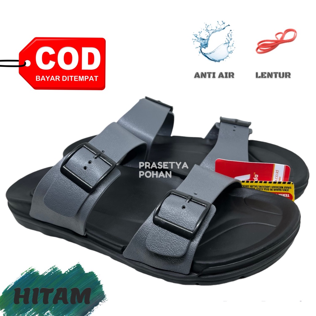 Sandal Slide Pria Anti Air dan Lentur Model 2 Strap - Sendal Slop Pria VII-122