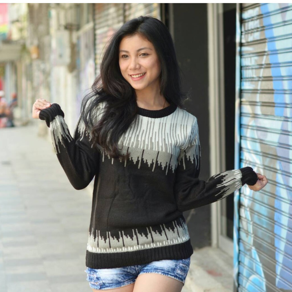 Sweater Wanita Rajut Zaskia Tribal Sweater Best Seller