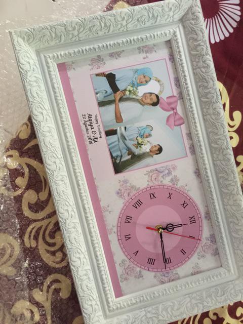 Custom Hiasan Jam Dinding Untuk Kado Atau Hadiah Shabby Chic Ungu Uk 20x40