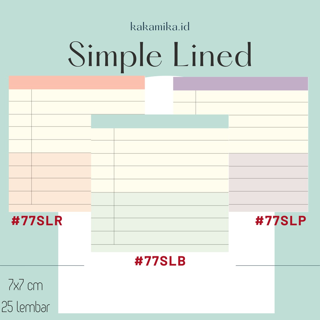 

Note Pad / Memo Pad Aesthetic - Simple Lined ( COD )
