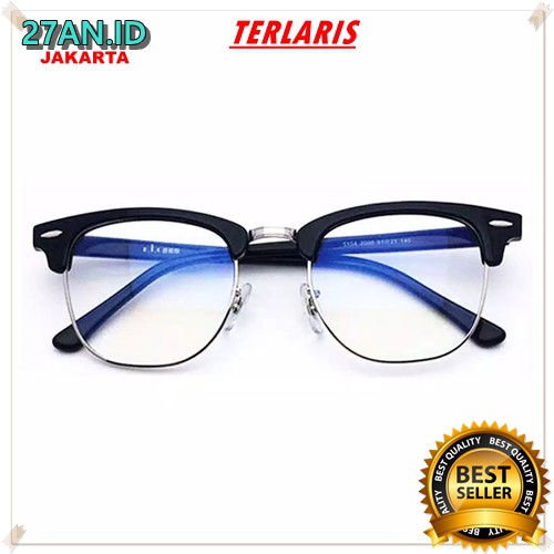 (27AN.ID) Kacamata KM32 Optik Flat Vintage Anti Radiasi UV400 untuk Pria / Wanita B13-2
