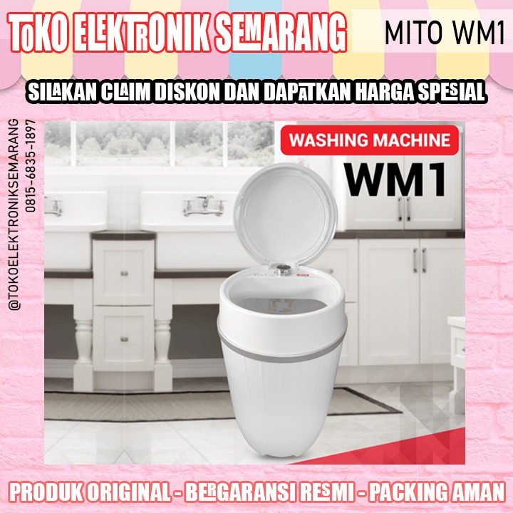 MESIN CUCI MINI PORTABLE PORTABEL MITO WM1 KAPASITAS 3.5KG 170WATT WASHING MACHINE WM 1