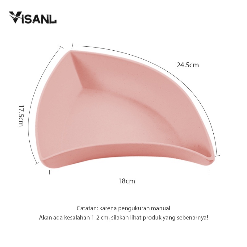 Piring Makan Saji Mengelilingi Plate Piring Saji  Ramah Lingkungan  Biodegradable Segi Tiga