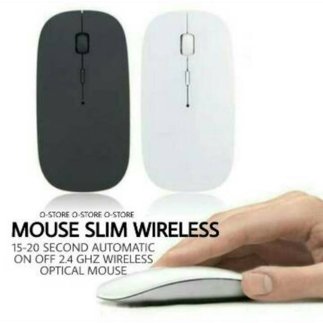 Mouse Slim Bluetooth Wireless Magic Optical 4D Laptop / PC Windows / Support Semua Windows