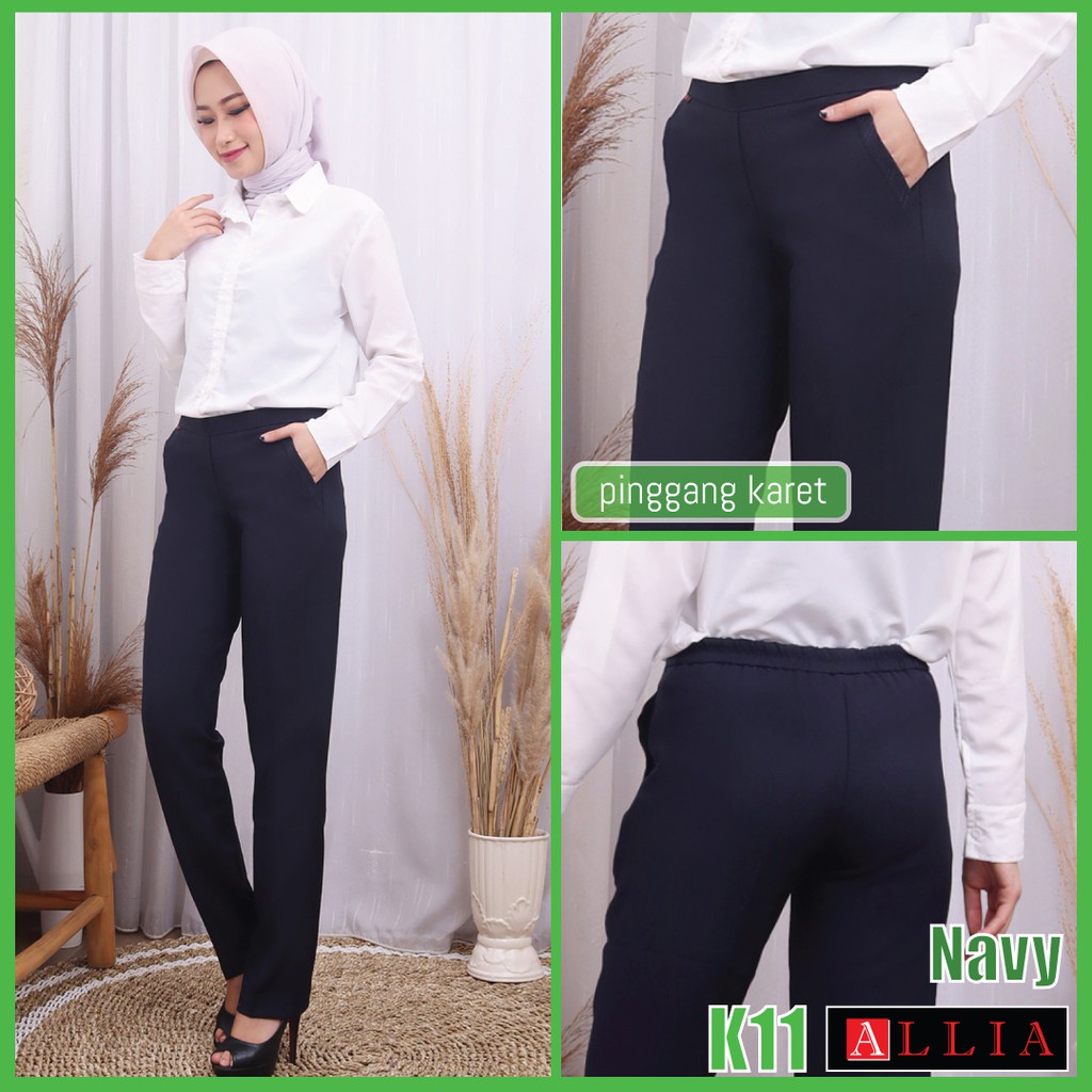 COD ALLIA K11 NAVY M 6L CELANA  KERJA  PREMIUM WANITA  