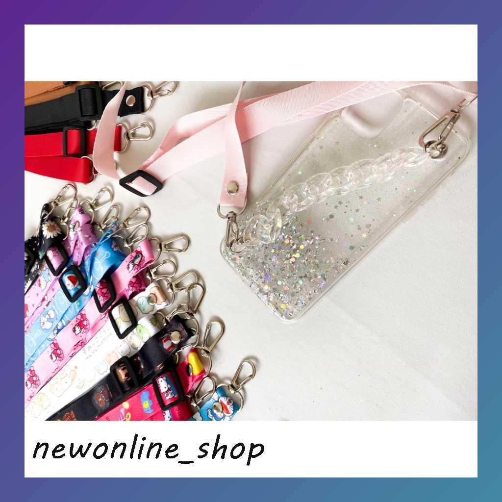 BAUT + MUR + stiker + pe,bolong Casing HP cantik tali panjang lanyard hook huk