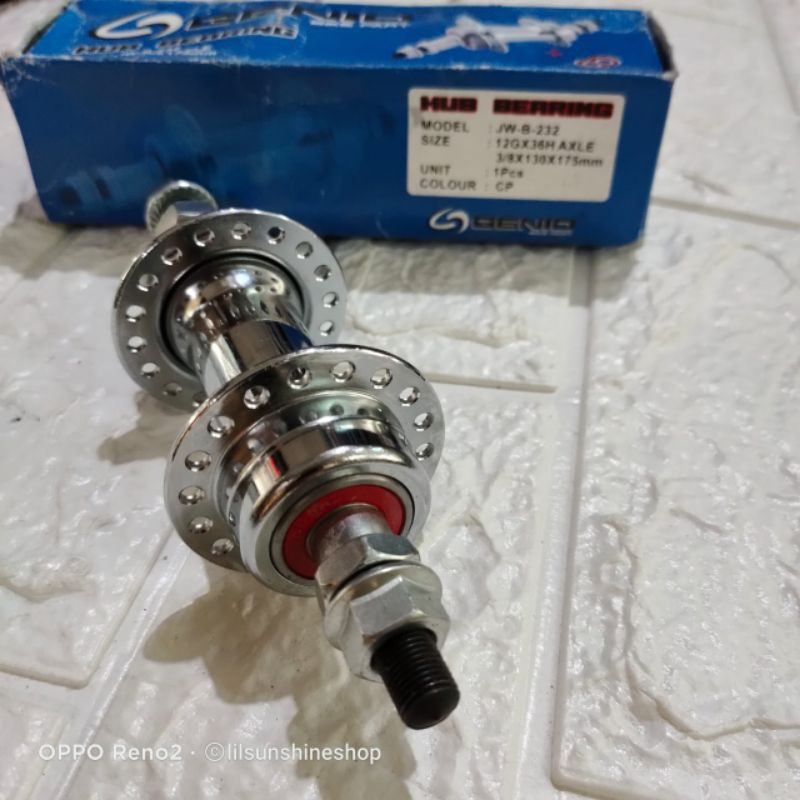 Hub Freehub Belakang Bearing Lubang 36 Genio Chromoly JW-B-232