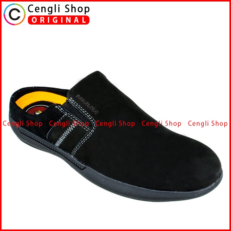 SEPATU SANDAL KULIT PAKALOLO PRIA ORIGINAL CASUAL ASLI HITAM PB01