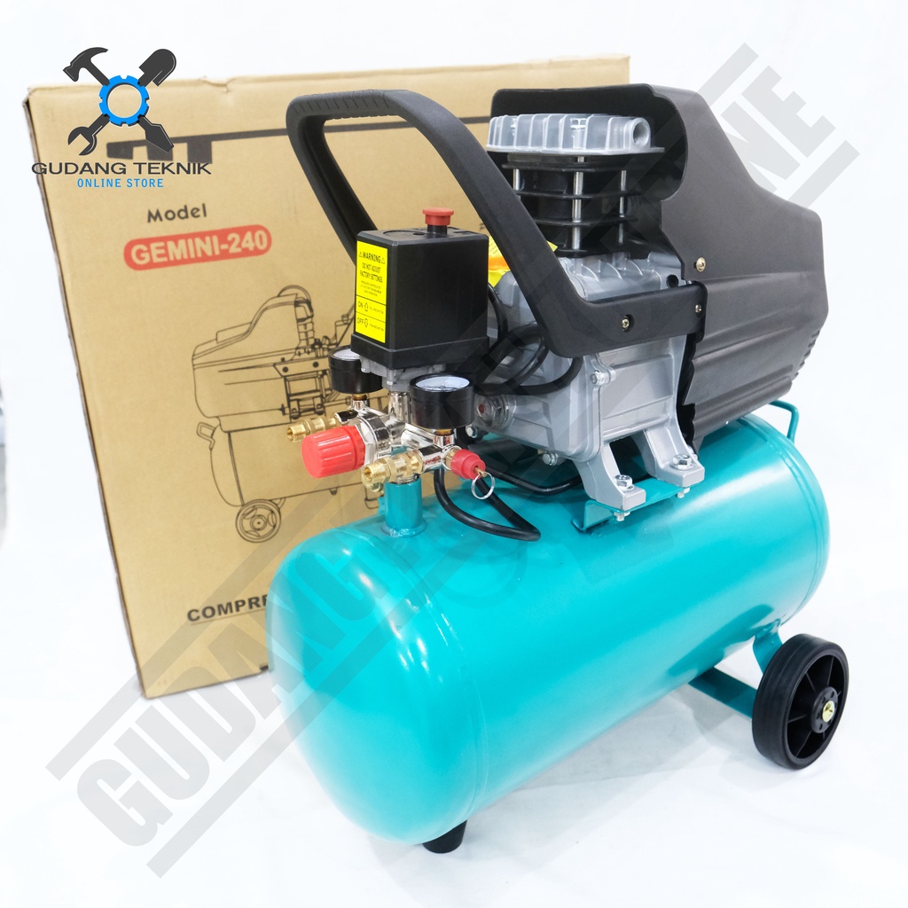 Kompresor Angin Udara 24L WIPRO GEMINI 240 1Hp / Portable Air Compressor 24 Liter 240 1 Hp WIPRO