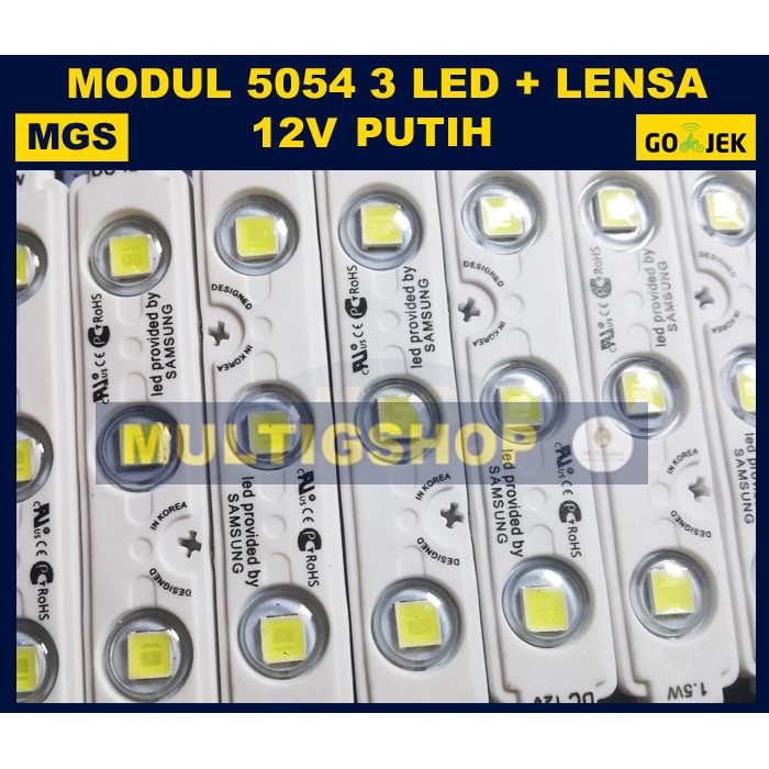 100Pcs Modul 5054 3 LED Waterproof Lensa Putih