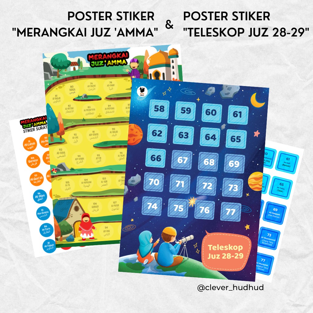 Jual Paket Poster Set Isi Poster Stiker Poster Hafalan Juz Amma