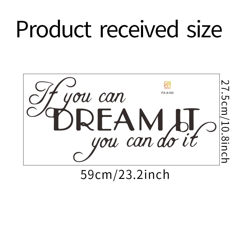 Stiker Dinding Desain Tulisan If You Can Dream It You Can Do It Untuk Kamar Tidur