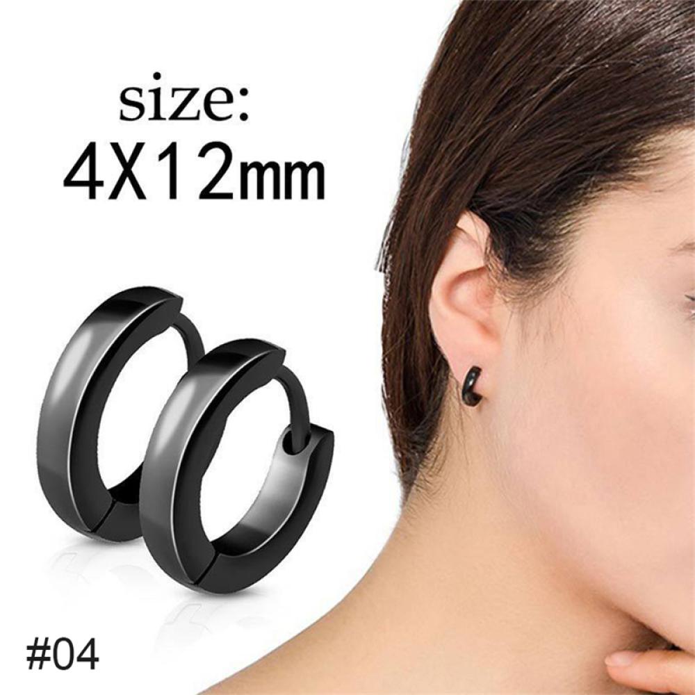 Timekey Anting Tusuk Stainless Steel Warna Hitam Untuk Wanita I3S7