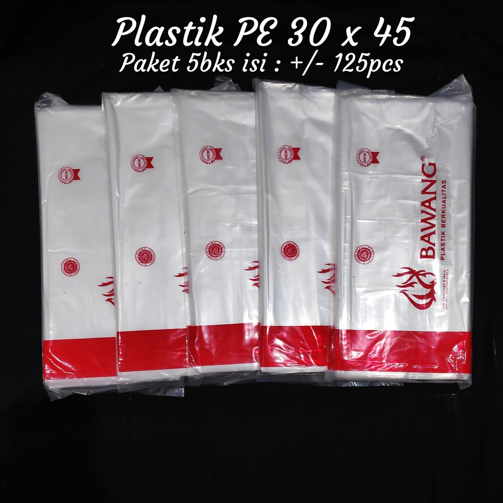 Plastik PE Bening Uk 25x45 - 30x45 (isi 5 bks) | Kantong Plastik Bening, Plastik sayur, Plastik Ikan