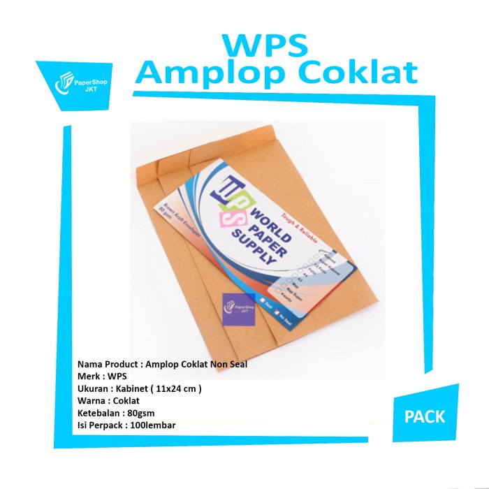 

MENYURAT-SURAT- AMPLOP COKLAT UKURAN KABINET WPS ( 11 X 24 CM ) - PERPACK -SURAT-MENYURAT.