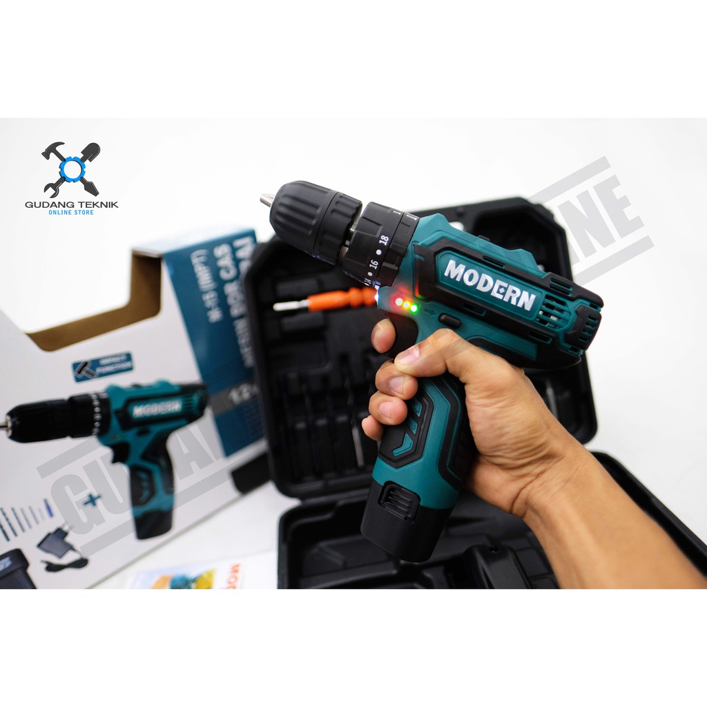 Modern M-15Impt / Bor Cordless Drill Modern M15 Impt Bor Tembok Baterai Modern 12V Modern M 15 Impt