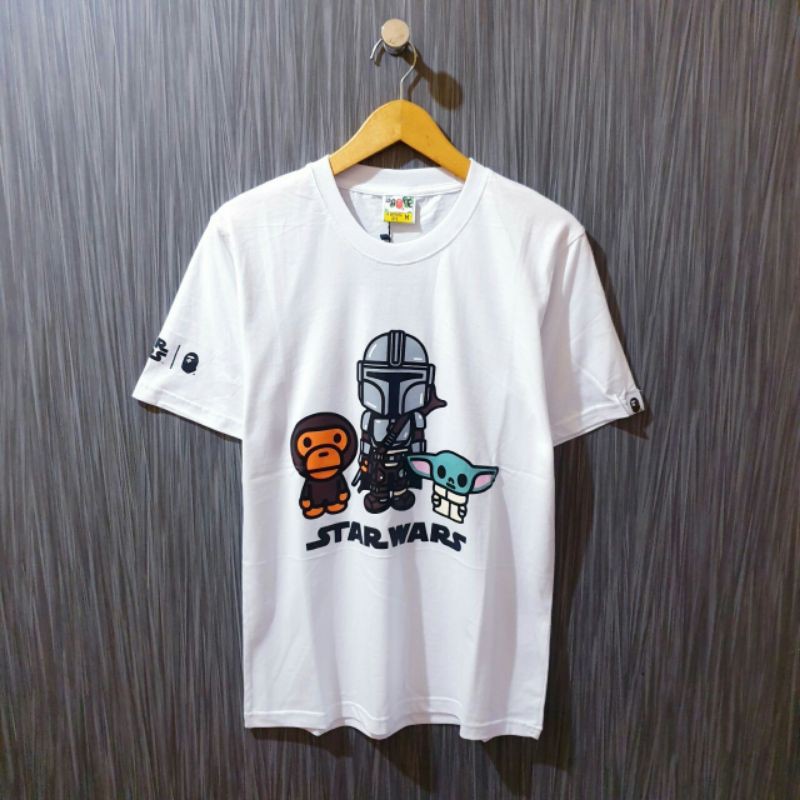 BAJU KAOS PRIA BAPE X MILO FRIENDS. MIROR ORI QUALITY PREMIUM FULL HASTAG