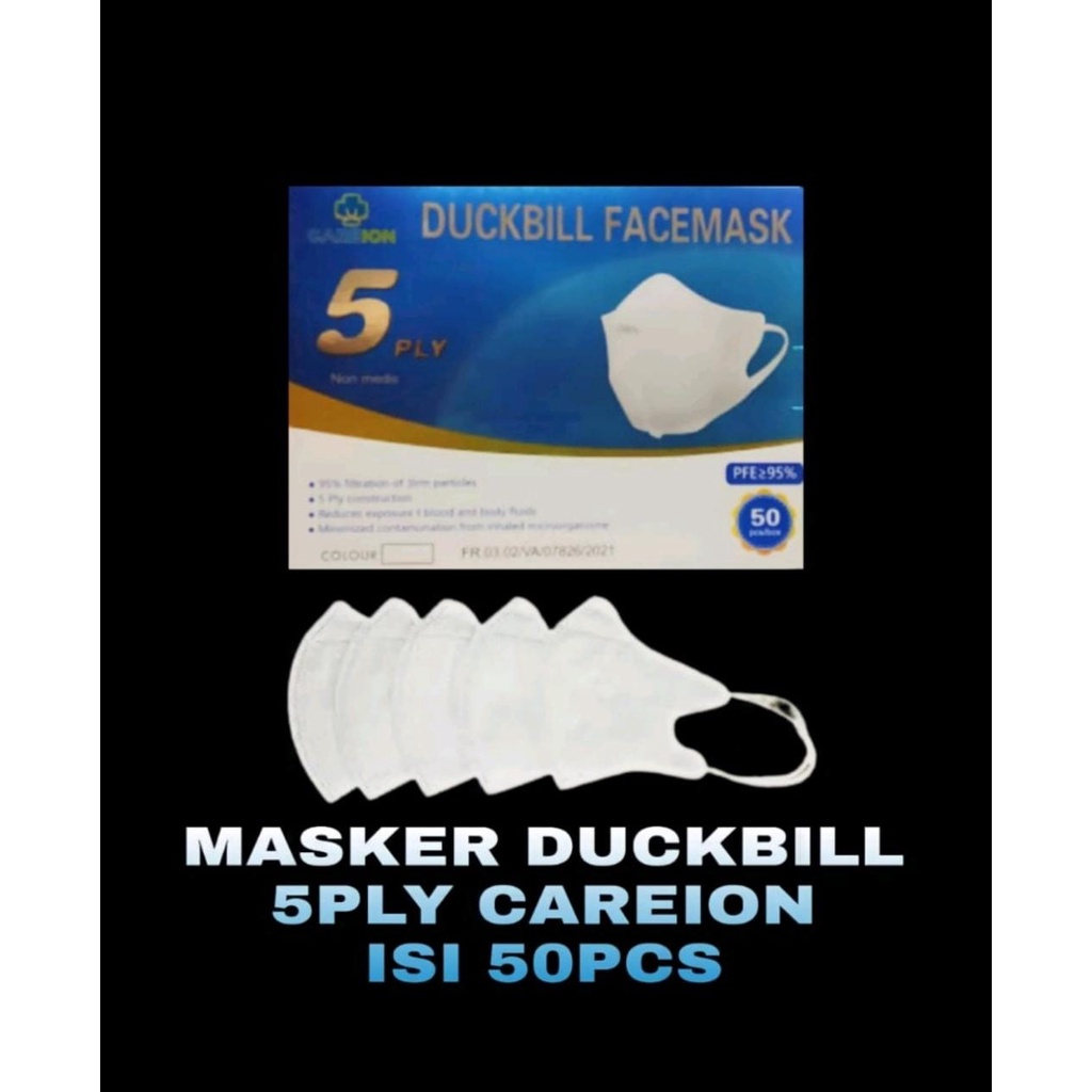 MASKER CAREION DUCK BILL 5PLY RAINBOW GARIS MASKER DUCKBILL CAREION 5PLY FACE MASK ISI 50PC