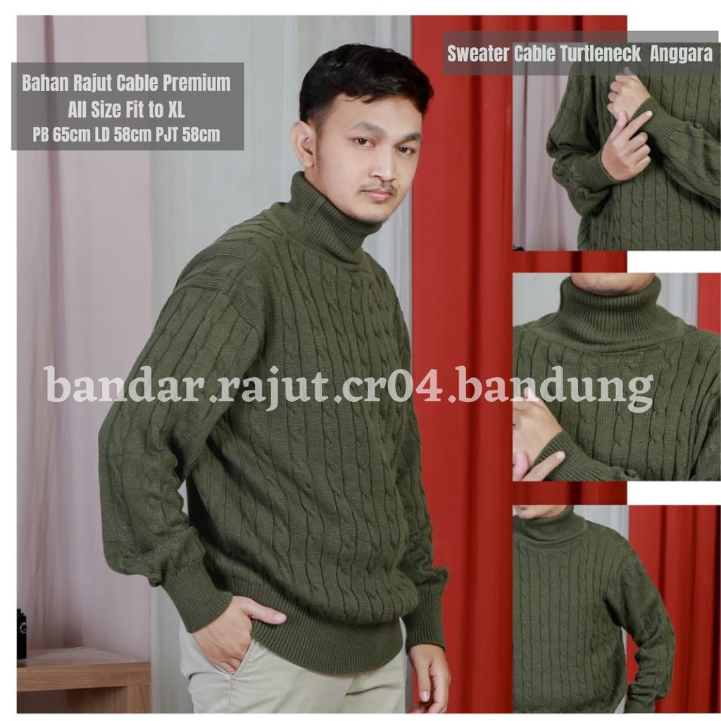 Sweater Rajut Cable Turtleneck Anggara 7 Gate Branded