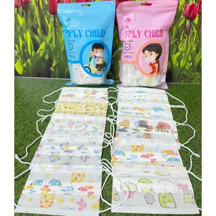 Masker Anak 3ply isi 50pcs Cewek/Cowok