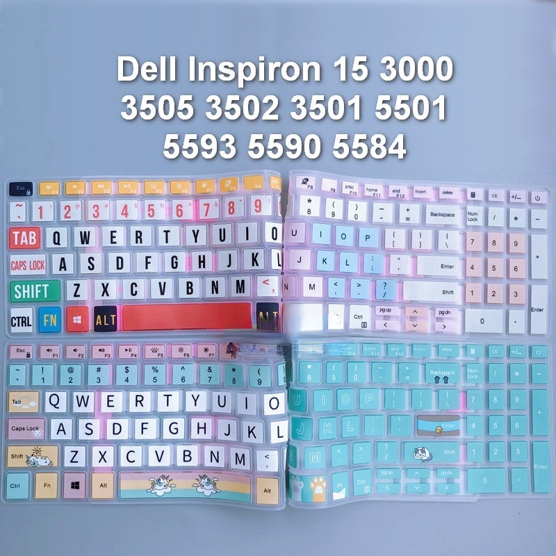 Cover Pelindung Keyboard Dell Inspiron 15 3000 3501 5000 3502 3505 3593 5501 5502 5505 5508 Vostro 15 7590 7591 5590 7500 Bahan Silikon Tahan Air 15.6 Inci