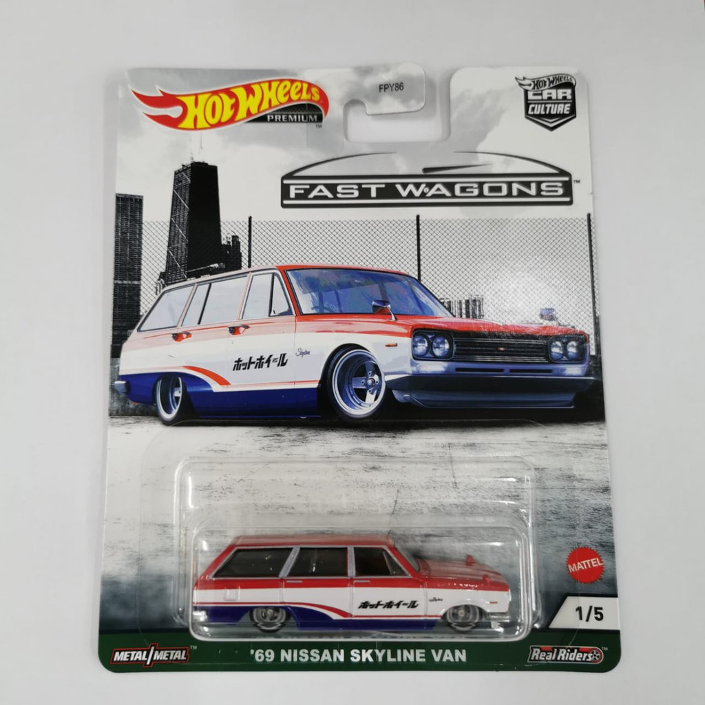 Diecast Hot Wheels 69 NISSAN SKYLINE VAN Fast Wagons Wagon HW Hotwheels 1/5 Premium Mobil Anak