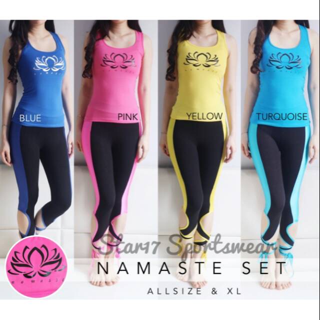 NAMASTE SET - BAJU SENAM - BAJU OLAHRAGA WANITA - BAJU ZUMBA - TANKTOP SENAM - TANKTOP ZUMBA