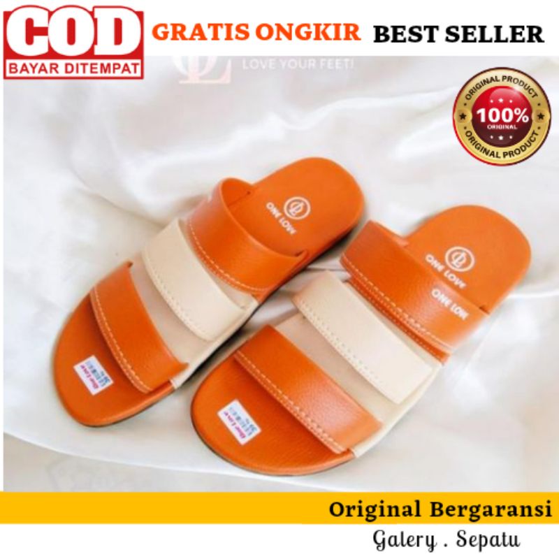 Sandal Pria Casual Kekinian Branded One Love Original Sandal Slop Pria Wanita Sol Karet Asli Lentur