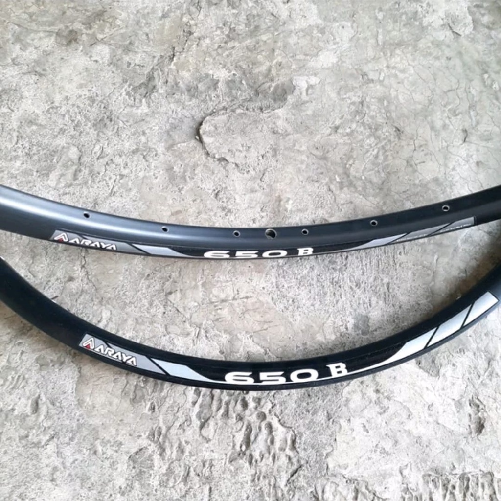 TERMURAH!!! Satu Pasang Velg / Rims Sepeda Ukuran 27.5&quot; Hole 32 Double Wall / ARAYA DM 650 Hitam / Realpict