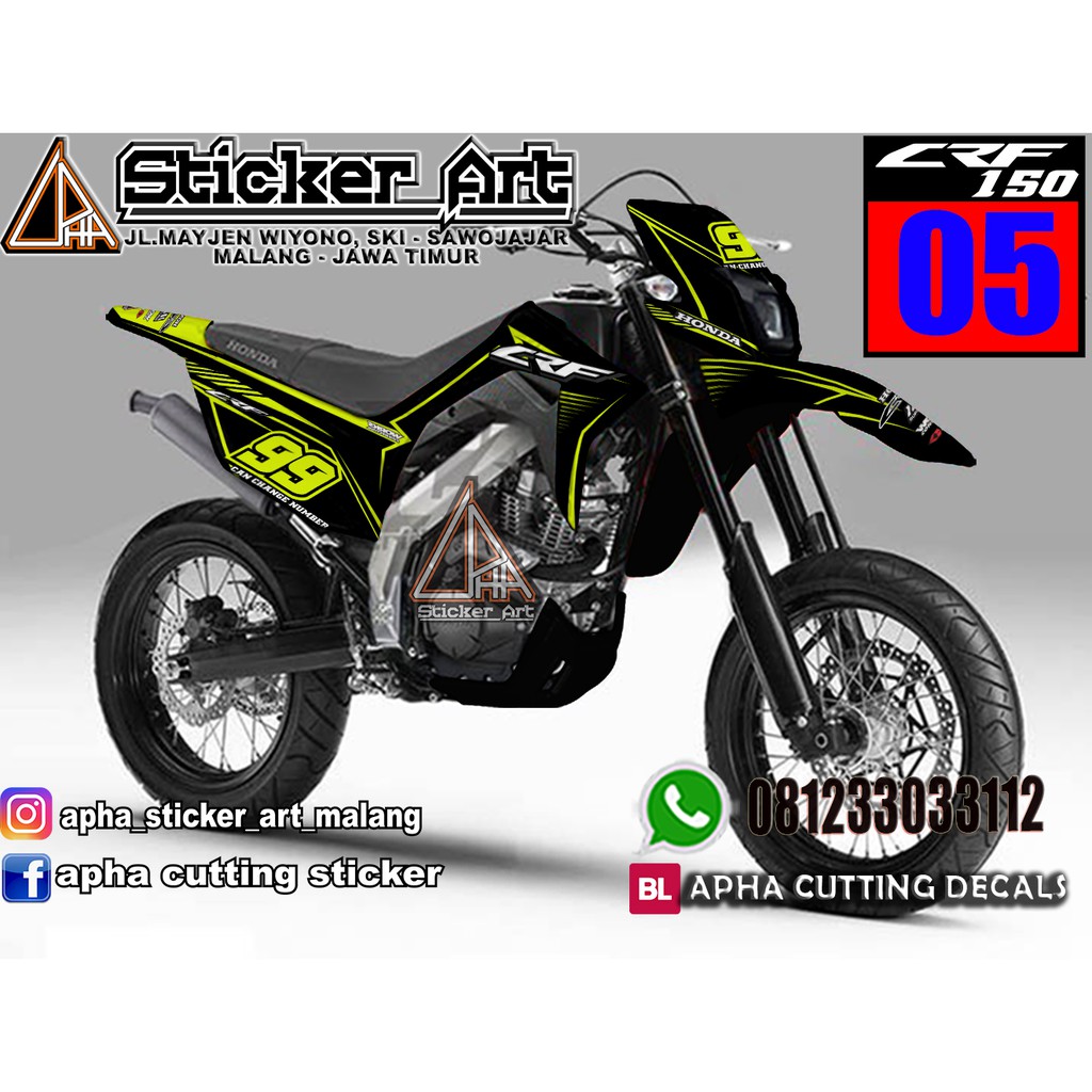 STIKER STICKER MOTOR LOGO SEPEDA HONDA DECAL CRF 150 L MURAH AKSESORIS MOTOR KODE - 05