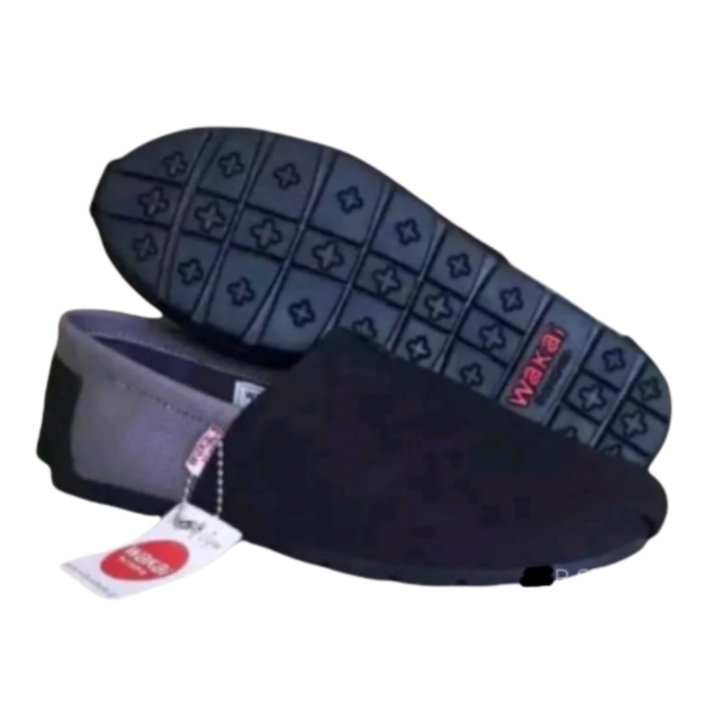 SEPATU WAKAI PRIA DAN WANITA SEPATU WAKAI HITAM ABU SIZE 36-43