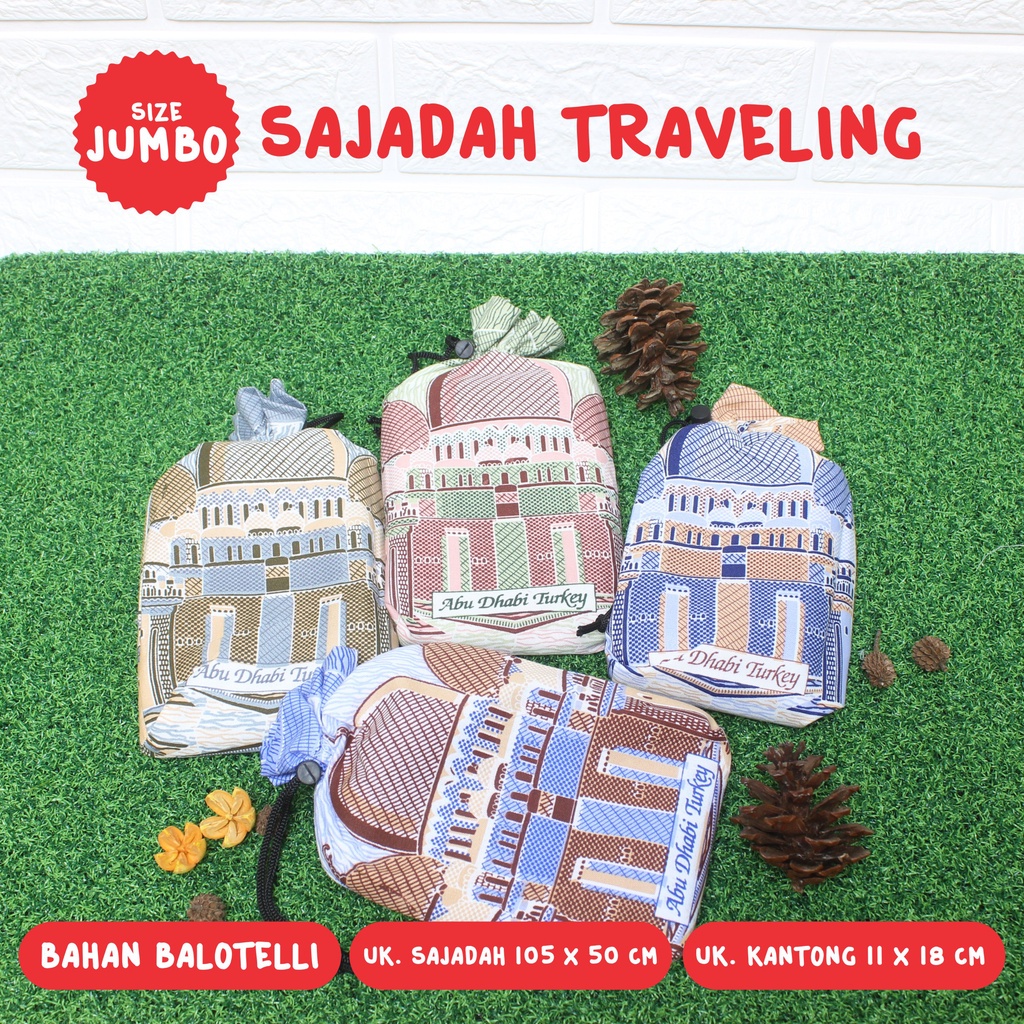 Sajadah / Sajadah Turki / Sajadah Tebal / Sajadah Ukuran Jumbo Traveling Poket Motif Abu Dhabi Turke